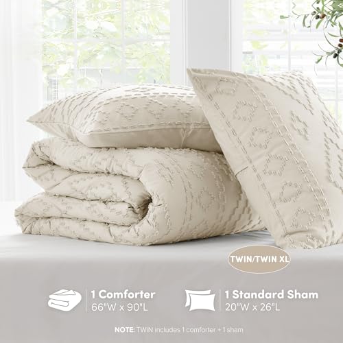 Comfort Spaces Gigi Tufted Comforter Set, Twin/Twin XL, 2 Piece, Beige - image 8