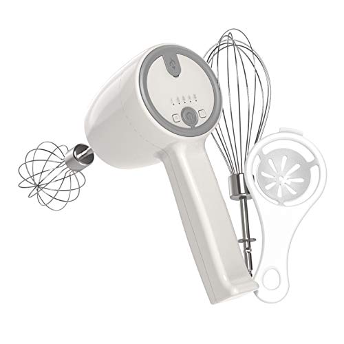 Portable Hand Mixer Five Speed Cake Mixer Cordless Hand Mixer for Whipping and Mixing Cake Egg Cream Food Electric Hand Mixer Lightweight Wireless Baking Mixer with 3 Accessories