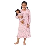 Saint Eve Kids Matching 2 Piece Girl & Doll Dress Nightgown Set - Long Sleeve Soft Flannel Sleep & Lounge Nighgowns Dresses, Sleepwear for Girls, Pink Unicorn, 4T