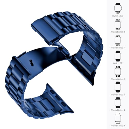 Image of EPULY Metal Band Compatible with Apple Watch Bands for Men 49mm 46mm 45mm 44mm 42mm 41mm 40mm 38mm, Business Stainless Steel Strap for iWatch Bands Series 11 10 9 8 7 6 5 4 3 2 1, SE3 2 1, Ultra3 2 1