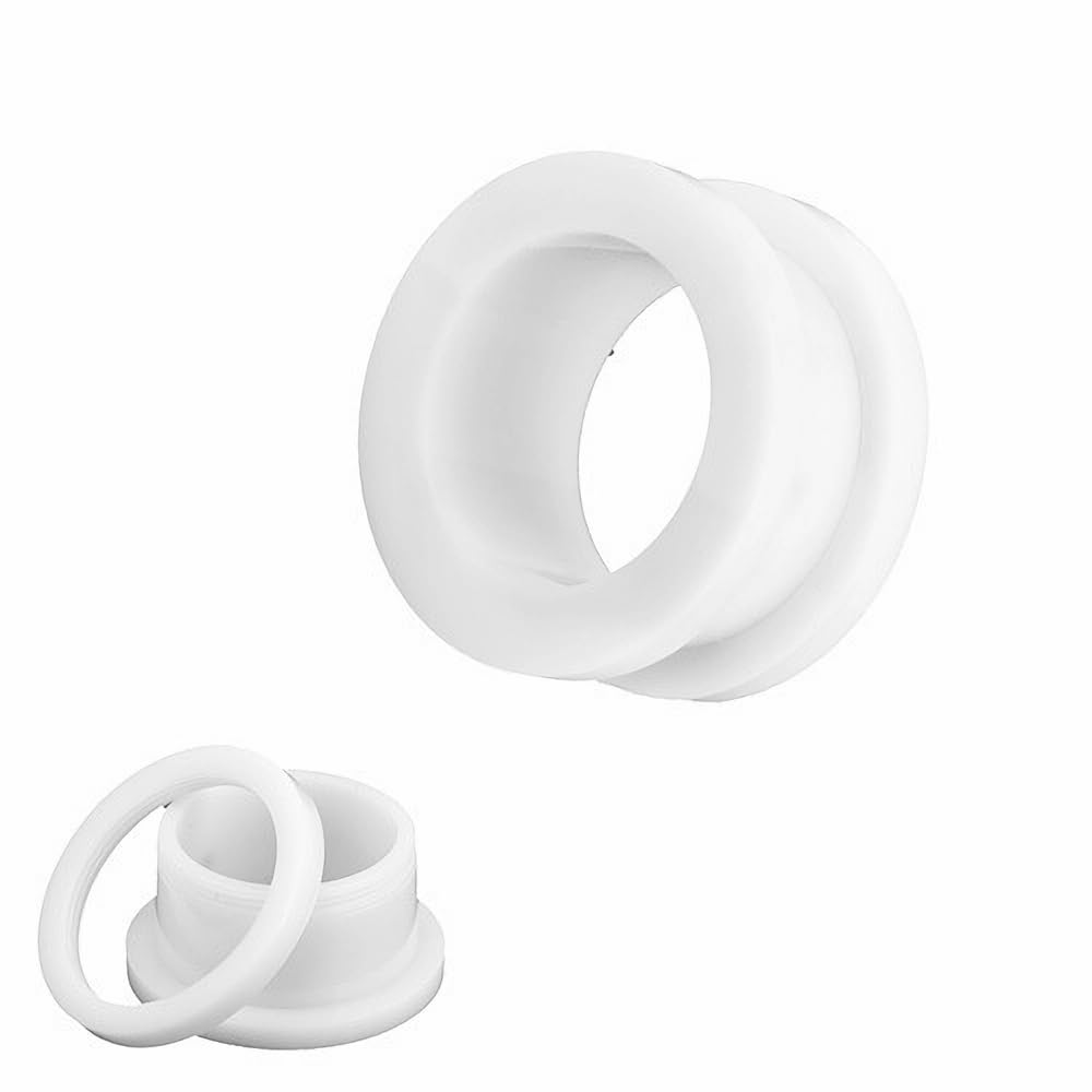 2 Stück Schwarzes Acryl Dual Ausgestellt Ohrstöpsel Tunnel Piercing-Schmuck 12g(2mm)