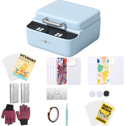 HTVRONT Phone Case Heat Press Machine Bundle Compatible with iPhone & Android - with 20 Pcs Sublimation Film, and Phone Case Compatible with iPhone 16(6pcs) +15 Pro Max(6pcs)