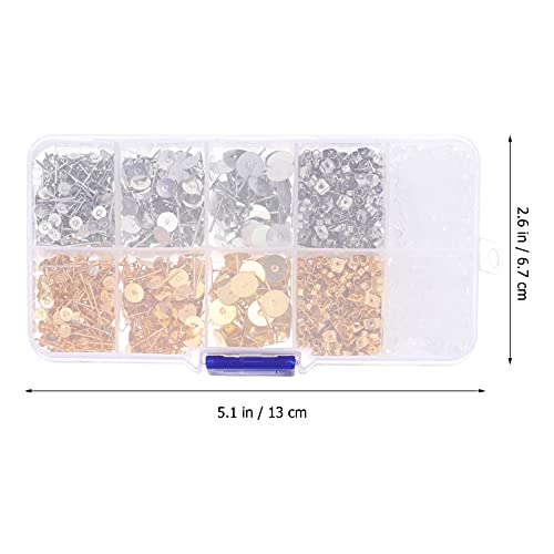 EXCEART Caixa de Metal Brincos Mensagens 1 Agulhas de Prata E Dourado Almofada Plana Em Branco Brinc