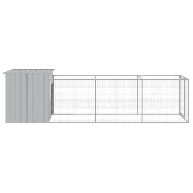 Foto 5 de 7 de vidaXL Caseta Perros Corral Acero galvanizado Gris Claro 110x405x110cm