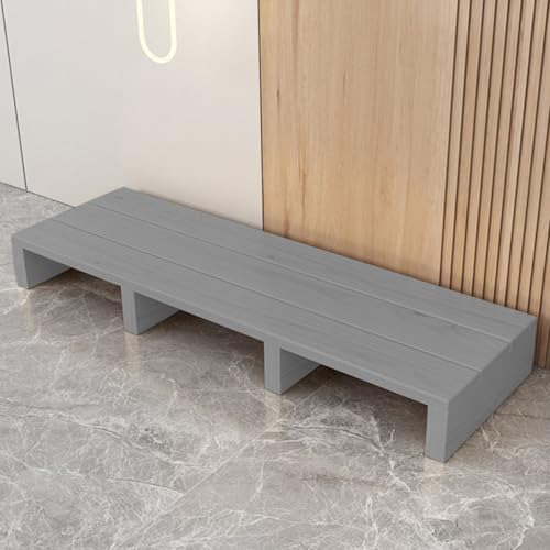 玄関台 踏み台 木製 玄関踏み台 幅60/80cm 玄関ステップ 脚立 低床踏み台 滑り止めマット ひざ負担軽減 高齢者用 介護 ベッドルーム バスルーム キッチン用,グレー,100×30×11