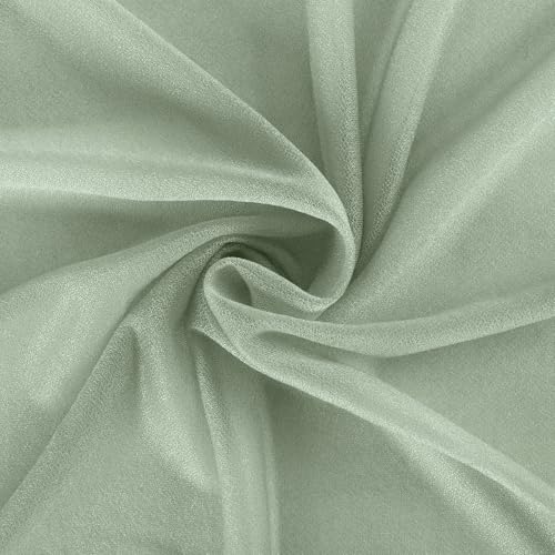 Image of 3 Panels Sage Green Wedding Arch Draping Fabric, 29 inch x 6.5 Yards | Glitter Sheer Backdrop Curtains, for Wedding Ceremony Decor, Birthday Party Indoor Ceiling