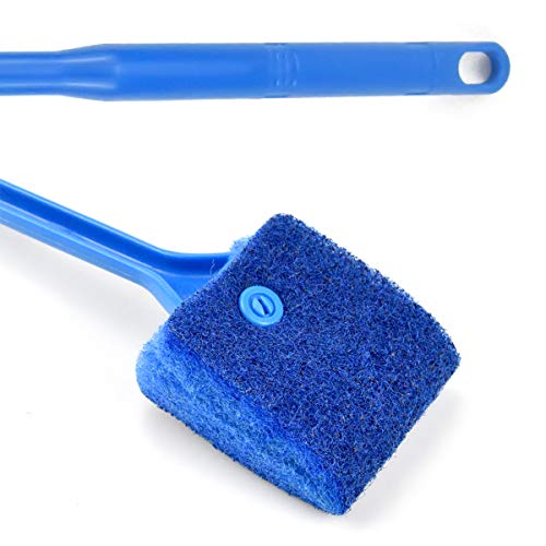 Changrongsheng Spazzola per la Pulizia Dell'acquario, Doppia Faccia Spugna Acquario Alghe Raschietto, Spazzola per Pulizia del Vetro per Acquario con Manico Lungo per Vetro Acquario - Image 6