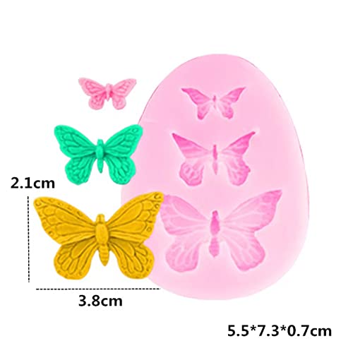 3Pcs Rose Butterfly Leaf Silicone Mold Small Soap Clay Fimo Chocolate Sugarcraft Baking Tool Diy Cake Silicone Mold For Baby Shower Party Birthday Party Cake Decoration #TOP2