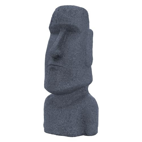 ECD Germany Moai Figur Rapa NUI Kopf 78cm hoch, Grau, aus wetterfestem Kunstharz Polyresin,...