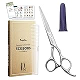 【プロ美容師が監修】 KnightRise 散髪はさみ ヘアカット 髪切りハサミ プロ仕様 美容師 初心者 (散髪はさみ)