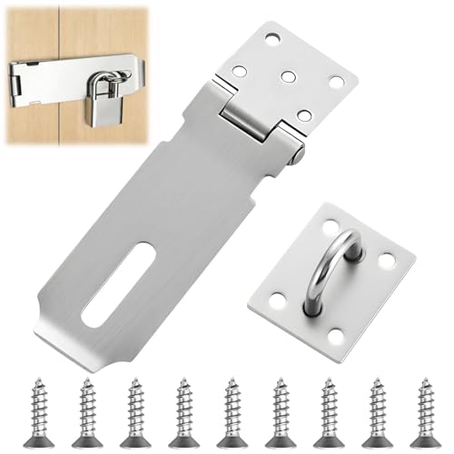 Cerrojo de Candado de Acero Inoxidable, Angulo Recto Candado, Cerradura de Gabinete para Puerta Armario de Ventana Garaje Jardín (4 Inch)