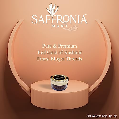 Image of Saffronia Mart Kashmiri Mongra Saffron | A++ Grade Kesar | Pure & Authentic | Ideal for Cooking, Tea & Beauty | Rich Color & Aroma | Airtight Pack | FSSAI Certified | 5gm - pack of 1