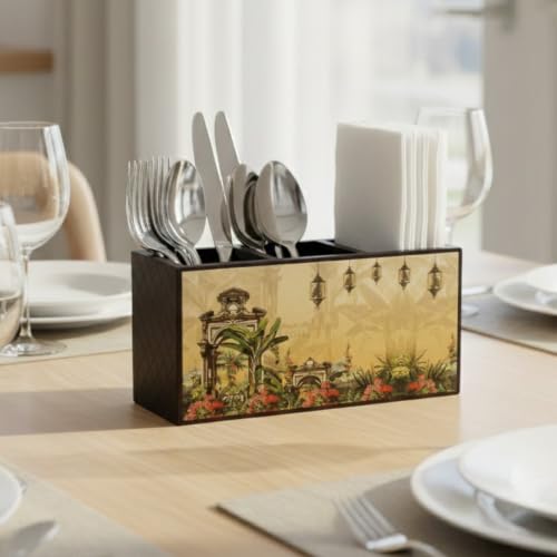 Image of Home Sparkle Tissue Paper Box Holder for Car, Home Decor, Gifting & Office Desk - Rectangular MDF with Elegant Vinyl Print Design - Red Finish (B13V48)