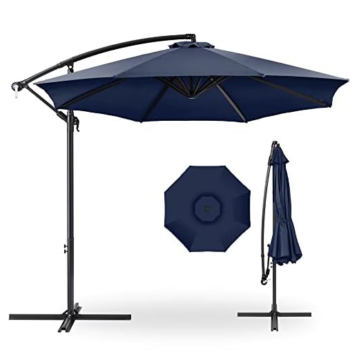10ft Navy Blue Offset Market Umbrella