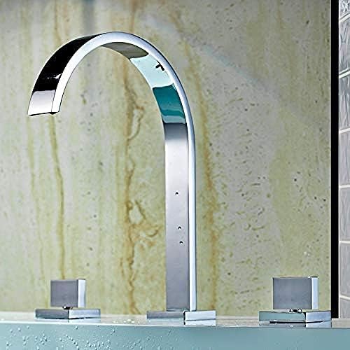 Robinet de cuisine 3 trous eau chaude et froide pour grand évier de famille