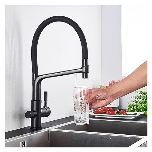 Robinet filtre cuisine double bouche contre le calcaire de l'eau