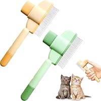 Magnetspiele 2 Stück Fellblitz Bürste Katze, Haustierkämme für Katzen, Haustiere mit Auslöseknopf Katzenbürste für Langhaarige Hunde Katzen Reinigung Von Losem Verknotetem Fell