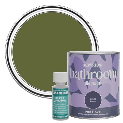 Rust-Oleum Green Water-Resistant Bathroom Tile Paint in Gloss Finish - Jasper 750ml