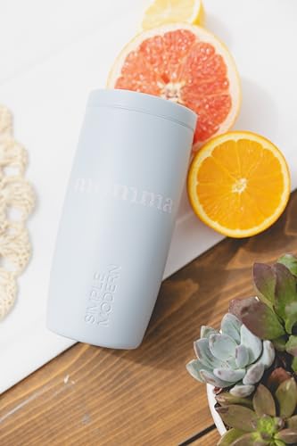Image of Simple Modern Mother's Day Travel Coffee Mug Tumbler with 360 Lid | Gifts for Her | Ceramic-Lined Insulated Stainless Steel Cold Brew Iced Coffee Cup | Voyager Signature | 16oz | Momma
