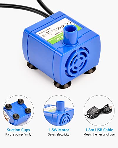 NICREW Ersatzpumpe für Katzentrinkbrunnen, Pet Fountain Ultra Quiet Long Lifespan Wasserpumpe