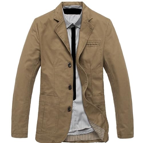 Men's Casual Three-Button Coat Lined Cotton Twill Suit Blazer Jacket Notch Lapel Vintage Jacket Sport Coat2