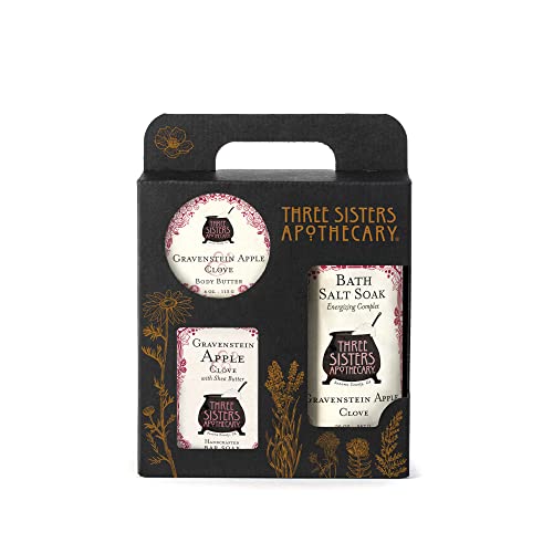 Image of Three Sisters Apothecary Bath & Body 3 Piece Gift Tote (Gravenstein Apple)