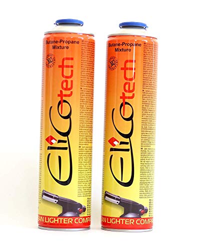 2x 600ml ELICO Universal Gaskartusche f. Camping Gaskocher Unkrautbrenner Gasbrenner Propan Butan 7/16" Eurogewinde Cover