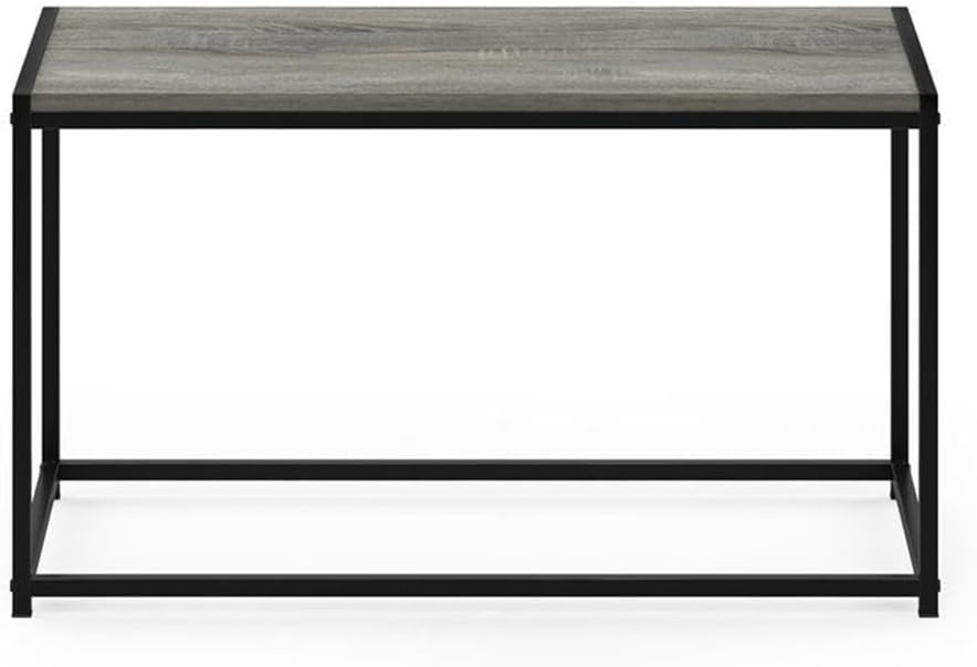 BOWERY HILL Engineered Wood Coffee Table, French Oak Gray Finish, 30" W x 15.75" D x 17.5" H, Sturdy Metal Frame, Modern Living Room Table for Contemporary Home Decor