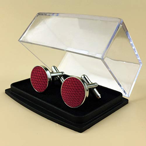 SHLAX&WING Solid Color Red Burgundy Wedding Silk Matching Cufflinks3