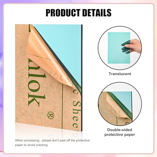 Image of Lesnlok Cyan Acrylic Sheets 24 x 36 x 1 /8 inch Thick 3mm Clear Colored Plexiglass Sheets,for Sign,Craft,Painting,Laser Cutting,DIY Display Projects (2, Cyan, 24 inchx 36 inch)
