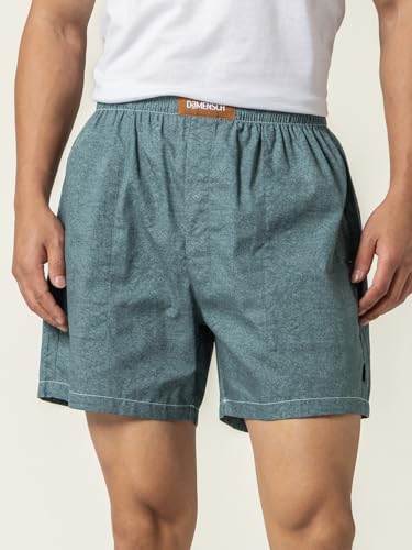 Image of DAMENSCH Regular Fit Solid 100% Soft & Durable Cotton Boxer Shorts Dual Pockets Anti-Bacterial Moisture Wicking Microfibre Waistband Ultra-Light Boxers for Men