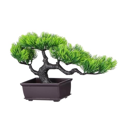 LOORGVEL Bonsái Artificial Pino Japonés Maceta Decorativa sin Mantenimiento para Escritorio Ventana Habitación Elegante Plantas Falsas para Hogar Oficina