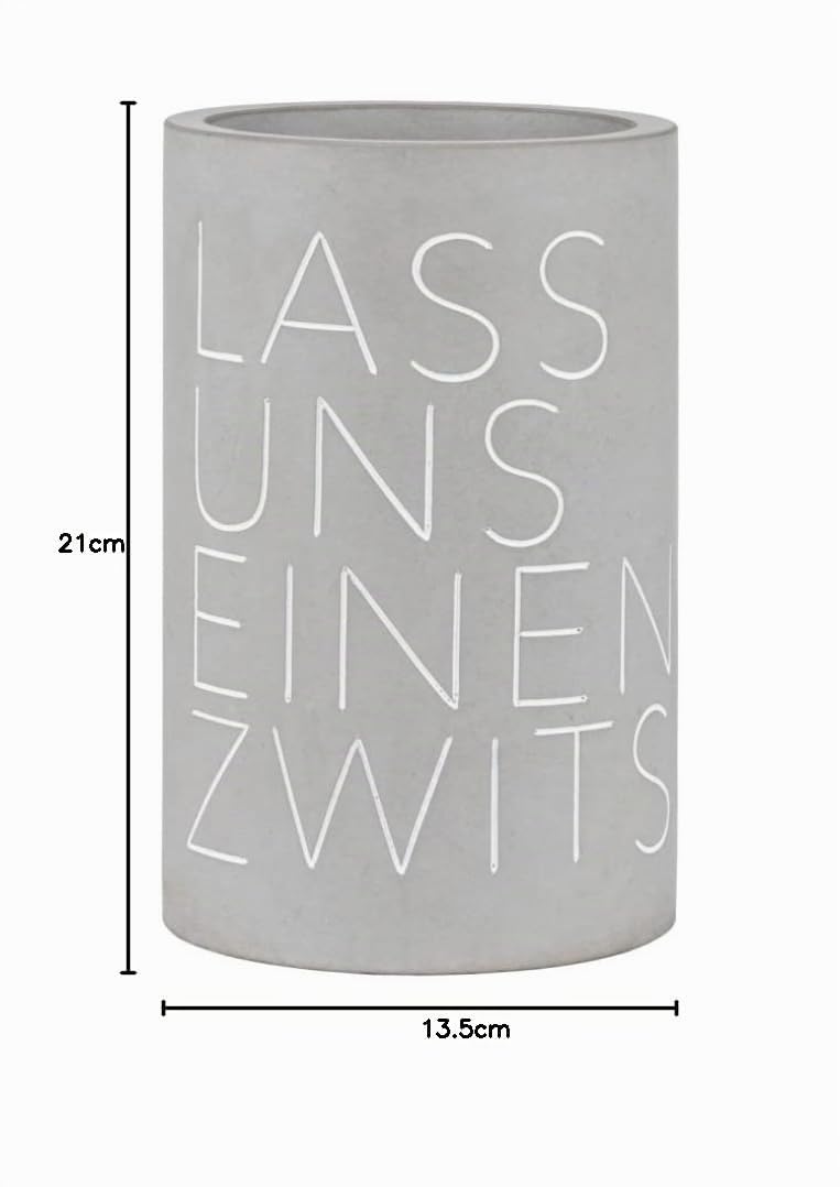 Räder Weinkühler Vino Lass Uns einen Zwitschern, aus Beton mit Prägung, 21 cm hoch