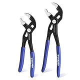 WORKPRO 7' & 10' Groove Joint Pliers Set, V-Jaw Quick Adjustable Pliers, CR-V...