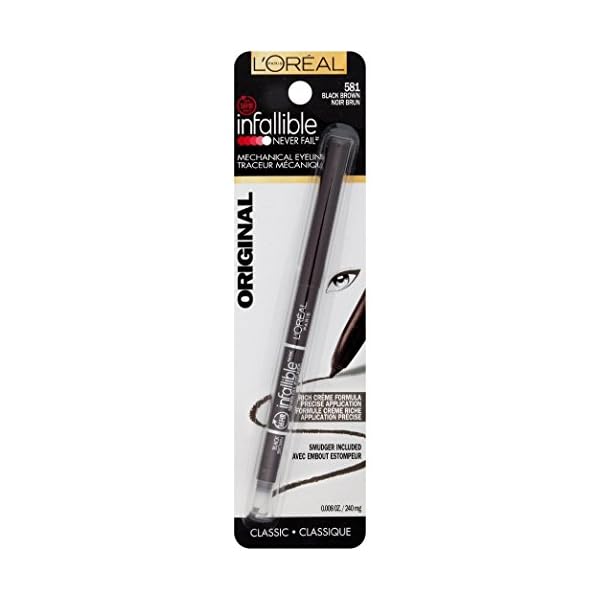 LOreal-Paris-Makeup-Infallible-Never-Fail-Original-Mechanical-Pencil-Eyeliner-with-Built-in-Sharpener-Black-Brown-1-Count L'Oreal Paris Makeup Infallible Never Fail Original Mechanical Pencil Eyeliner with Built in Sharpener, Black Brown, 1 Count