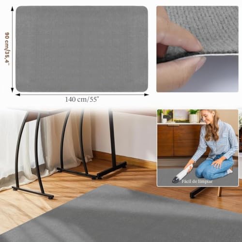 Miniatura 6 de Arthome 90x140cm Alfombra Antideslizante Para Sillas De Oficina, Protector De Suelos De Madera, Alfombra Pequeña Para Suelos De Oficinas Y Estudios Gris