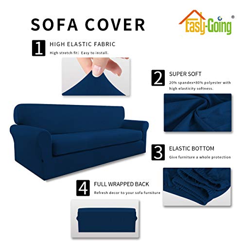 Image of Easy-Going 2 Pieces Stretch Couch Sofa Slipcover Washable