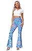 Women's Hippie Costume Pants Groovy Floral Flare P... #1
