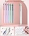 Four Candies 56 PCS Aesthetic School Supplies with Cute Pencil Case, 6 Multicolor Pen, 12 Pastel Highlighters, 5 Gel Pens Black Ink, 9 Mechanical Pencils for Student Stationary Set Preppy Stuff (Pink)