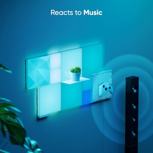 Blocks Combo XL Smarter Kit – WiFi Smart RGBW 16M + Color LED dimmerabile Gaming e Home Decor Pannelli luminosi da parete (9 pannelli + 1 ripiano) - Illuminazione - Immagine 6