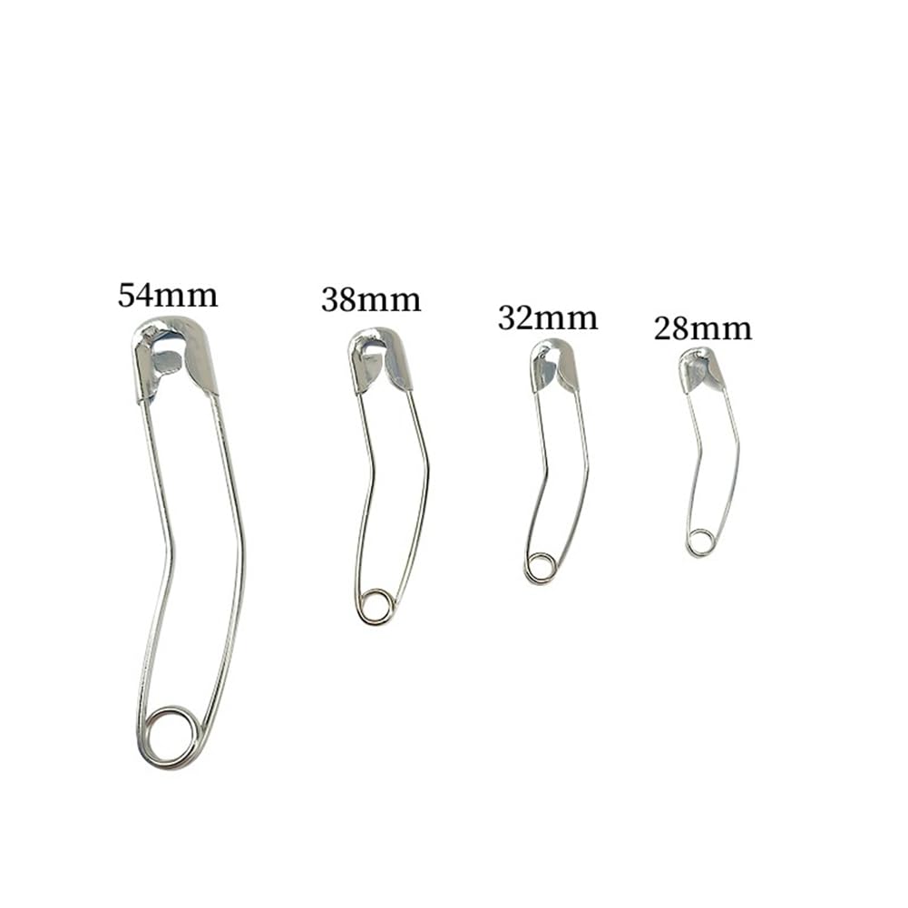 Juego de imperdibles curvados plateados, imperdibles de seguridad, resistentes a la corrosión, pasadores de seguridad, para accesorios de costura, 54 mm, 500 unidades