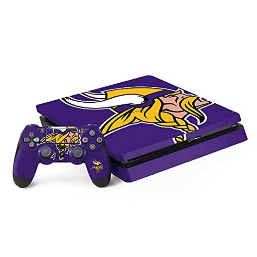 Skinit Decal Gaming Skin Compatible with PS4 Slim Bundle - Officially Licensed NFL Minnesota Vikings Large Logo Design