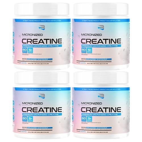 Believe Supplements Micronized Creatine Powder | 5g Vegan Micronized Creatine Monohydrate Powder | Increased Muscle Mass, Improved Strength, Power & Performance | 240 Servings, 1200g (Pack of 4)