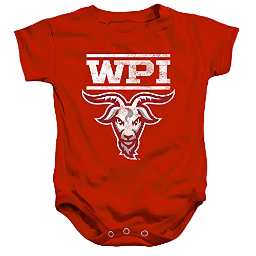 Worcester Polytechnic Institute Official Gompei Logo Unisex Infant Snap Suit for Baby,Red, 6 Months