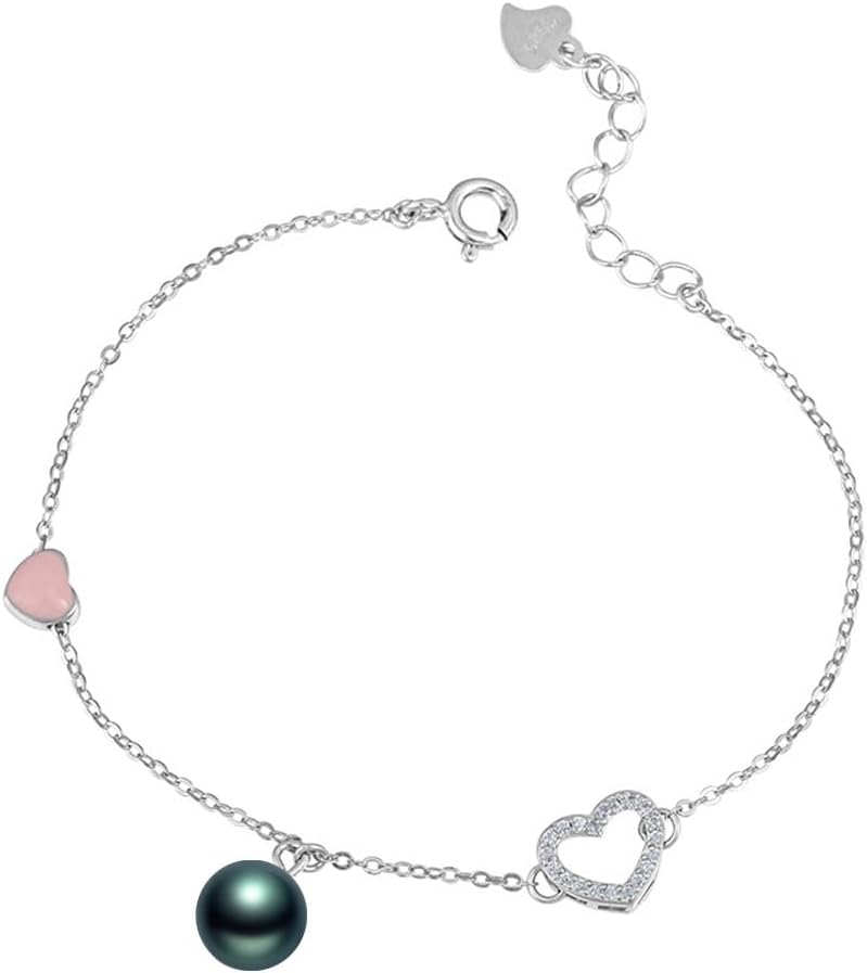 NONNYL Gifts for Wife Anniversary Bracelet for Women- Tahitian Black Pearl Bracelet Real AAA Quality Handpicked Nature Pearls - Gifts for Mom Girlfriend Her NO11378