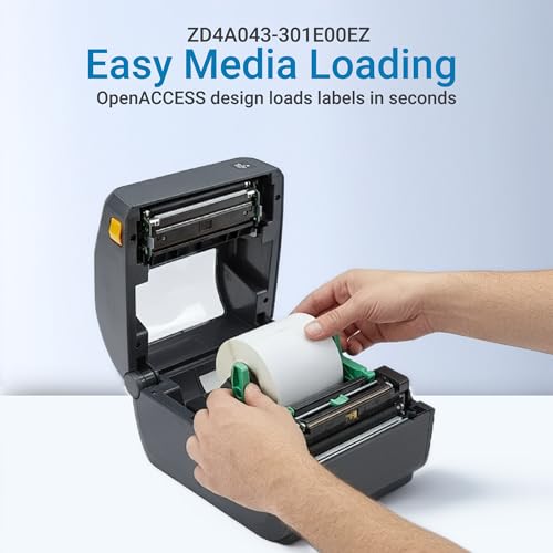 Image of ZD421 Thermal Label Printer 300 DPI for Shipping and Barcodes, Ethernet USB Desktop Direct Thermal and Transfer Printer, 4 Inch ZPL Compatible, ZD4A043-301E00EZ
