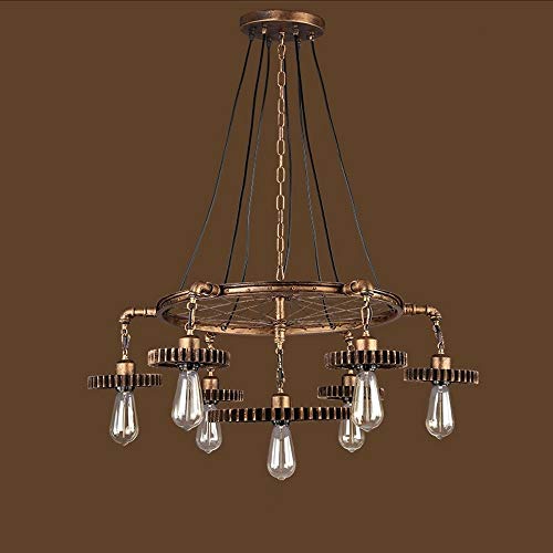 ZSAIMD Rustic Steampunk Pendant Circular Nostalgic Restaurant Bar Light Clothing Store Internet Cafes Internet Cafes Art Gear Chandelier,Creative Personality Living Room E27 Edison Decoration steampunk buy now online