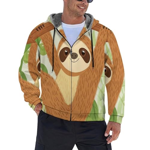 Sudadera polar de hombre acolchada contra el frío extremo chaqueta con capucha de perezosos