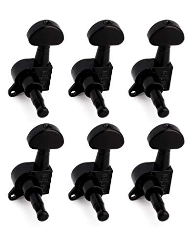 Bogart Sealed String Tuning Pegs Tuning Keys Grover Machine Heads Tuners For Electric Guitar Or Acoustic Guitar 6 In Line For Right Handed Half Round Black (Tp 06-Bk-6R) #TOP1