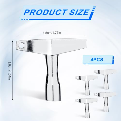 image for lasuroa 4pcs Drum Key Tool, Drum Tuner Key Drum Tuning Key Drill Bit D